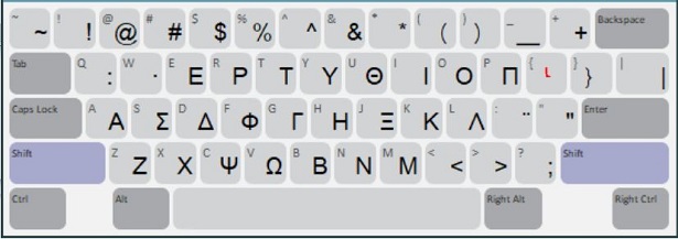 Διάταξη πλήκτρων Greek Tonizo γιὰ Windows